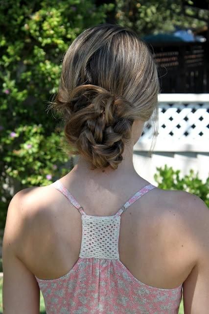 clip in extensions-knotted-braid-bun