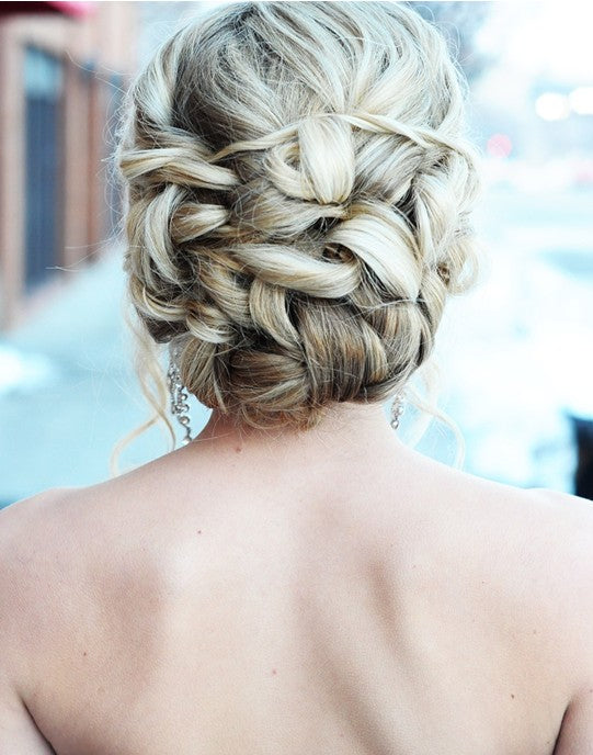 clip in hair extensions-braided-updo